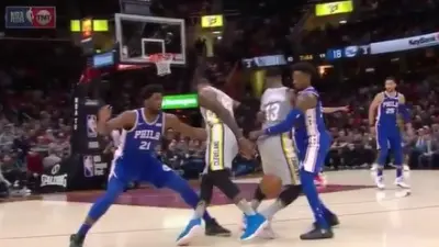 LeBron James between legs