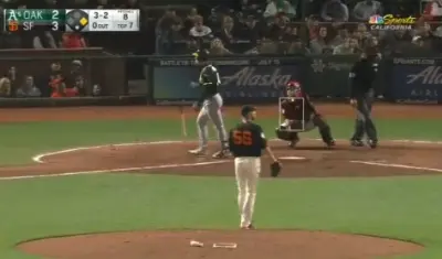 Mark Canha bat flip