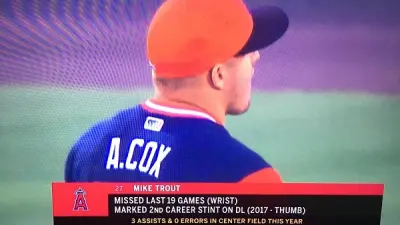 Mike Trout A Cox jersey