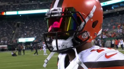 Odell Beckham gold visor