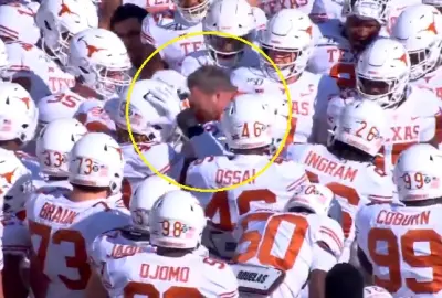 Tom Herman headbutt helmet