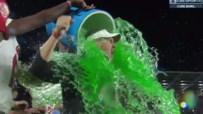 Hugh Freeze Gatorade shower