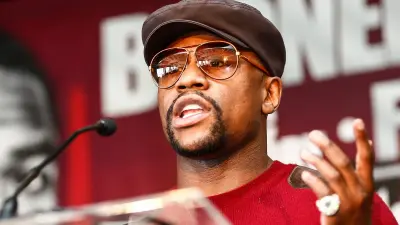 Floyd Mayweather at the podium