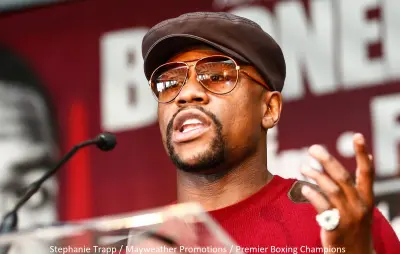 Floyd Mayweather at the podium
