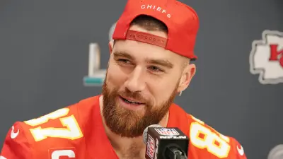 Travis Kelce at the podium