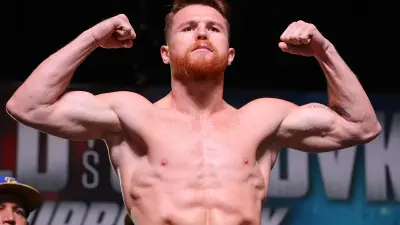 Canelo Alvarez at a weigh-in