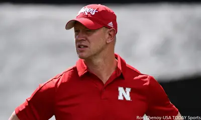 Scott Frost in a Nebraska polo