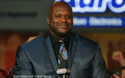 Shaquille O'Neal on a TNT set