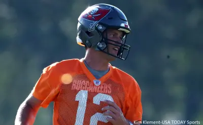 Tom Brady in practice gear