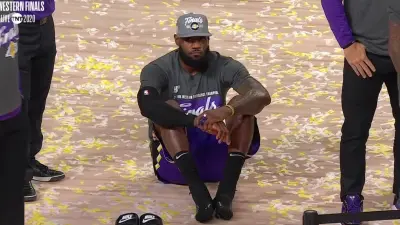 LeBron James sitting
