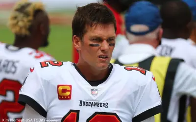 Tom Brady in a Bucs jersey