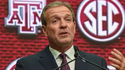 Jimbo Fisher at a press conference