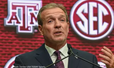 Jimbo Fisher at a press conference