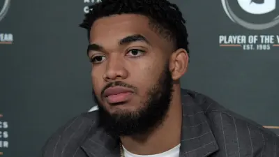 Karl-Anthony Towns during a press conference