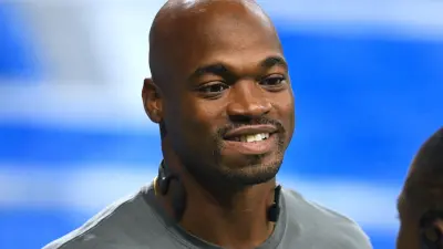 Adrian Peterson smiles