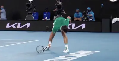 Novak Djokovic racket smash