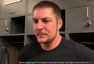 Trevor Bauer in the locker room