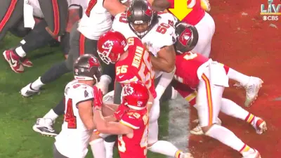 Ronald Jones stopped goal line