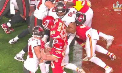 Ronald Jones stopped goal line