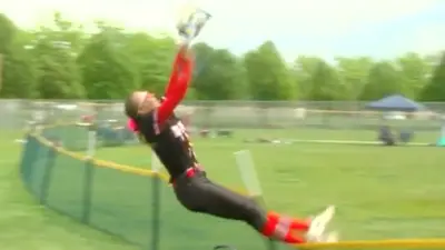Softball diving catch