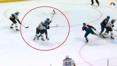 Nazem Kadri Justin Faulk hit