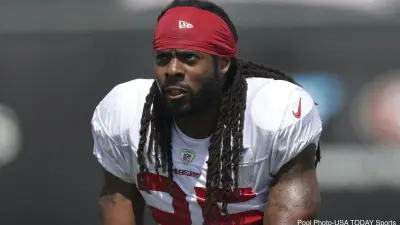 Richard Sherman in practice gear