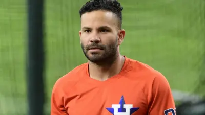 Jose Altuve in a practice shirt