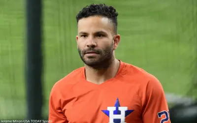Jose Altuve in a practice shirt