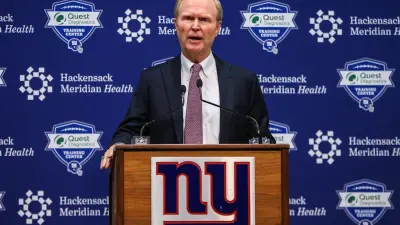 John Mara at the podium