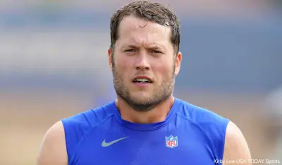 Matthew Stafford in a practice shirt