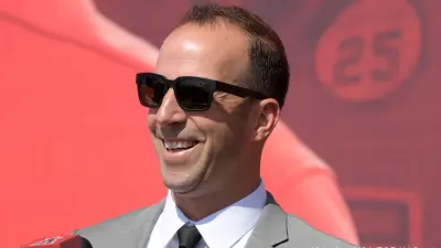 Billy Eppler at a press conference