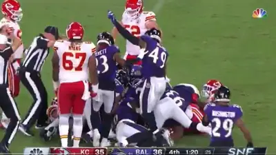 Clyde Edwards-Helaire fumble