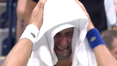 Novak Djokovic crying