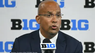 James Franklin at a press conference