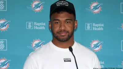 Tua Tagovailoa at a press conference