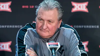 Bob Huggins at the podium