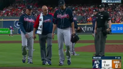 Charlie Morton walks off the mound