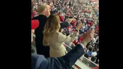 Donald Trump does the Tomahawk Chop