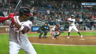 Jorge Soler in the on deck circle as Dansby Swanson bats
