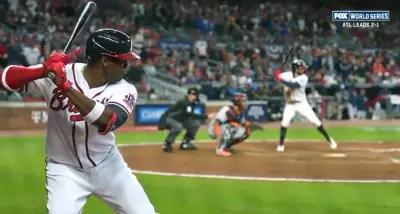 Jorge Soler in the on deck circle as Dansby Swanson bats