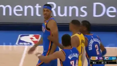 Russell Westbrook confronts Darius Bazley
