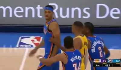 Russell Westbrook confronts Darius Bazley