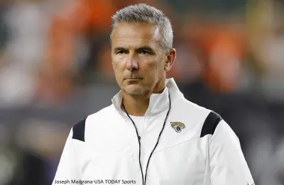 Urban Meyer in a Jaguars jacket