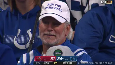 A Colts fan wore a funny hat
