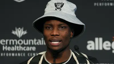 Henry Ruggs talks to reporters