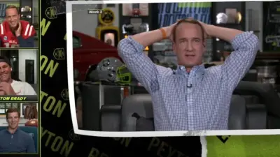 Peyton and Eli Manning on the ManningCast