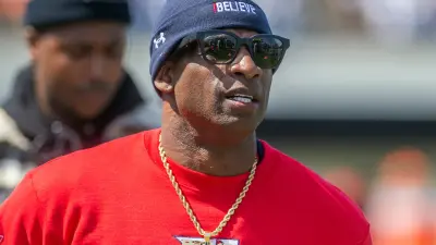 Deion Sanders on the sidelines
