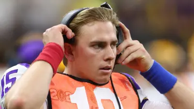 Myles Brennan with a headset