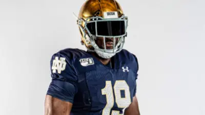 A player in a Notre Dame uniform