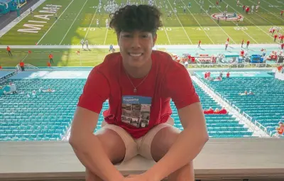 Jackson Mahomes poses in Miami